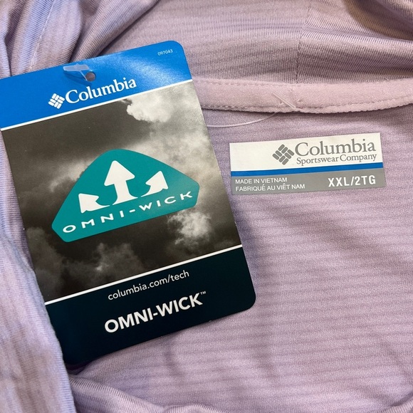 Columbia Omni-Wick Pale Lilac Cowl Neck Long Sleeve Activewear Shirt XXL NWT - Picture 5 of 11